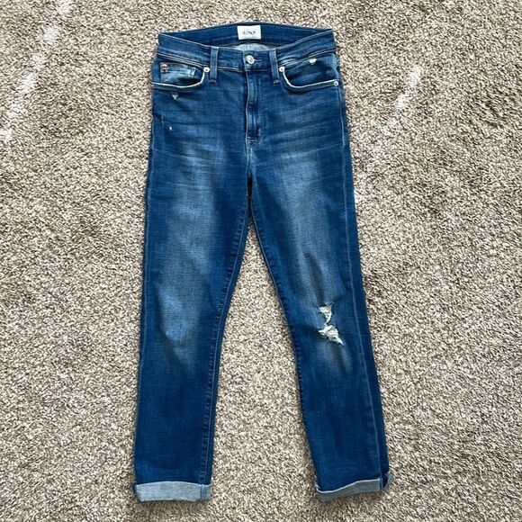 Hudson Blair high rise straight crop distressed jeans size 24 - Picture 2 of 7
